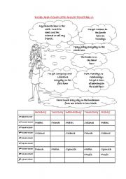 English Worksheet: Anns timetable
