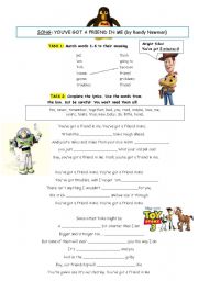 English Worksheet: Song: 