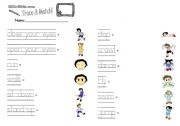 English Worksheet: action