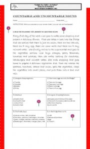 Countable and Uncountable nouns