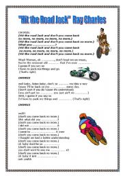 English Worksheet: HIT THE ROAD JACK- Ray Charles