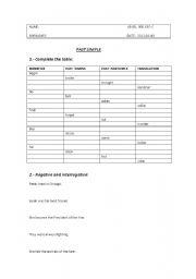 English worksheet: Past Test