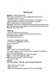 English Worksheet: Lesson plan