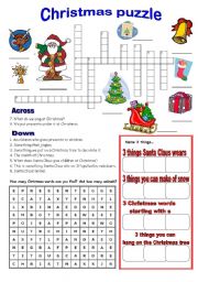 English Worksheet: Christmas puzzle