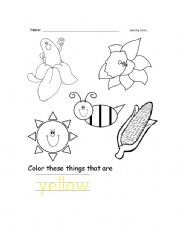 English worksheet: COLOR YELLOW