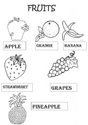 English Worksheet: FRUITS