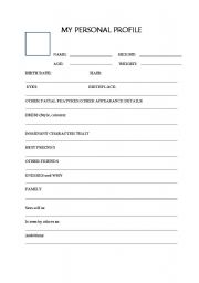 English Worksheet: Create Your Profile