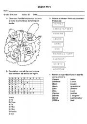 English Worksheet: the family