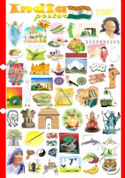 English Worksheet: India poster