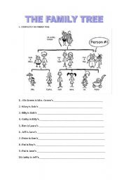 English Worksheet: the family tree 