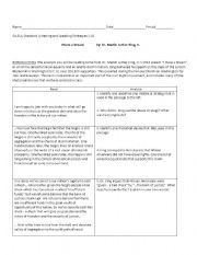 English Worksheet: MLKs 