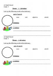 English worksheet: vocabulary exercise