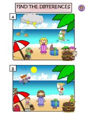 English Worksheet: FIND THE DIFFERENCES AND WRITE SENTENCES