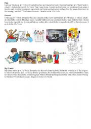 English Worksheet: My working day