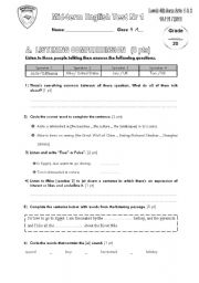 English Worksheet: Mid-term Test Nr 1 (4th formers_Arts) [Nov.10th, 2011]