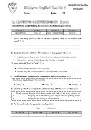 English Worksheet: Mid-term Test Nr 1 (4th formers_Sciences) [Nov. 10th, 2011]