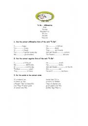 English Worksheet: To Be affirmative