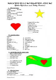 English Worksheet: when you tell me that you love me