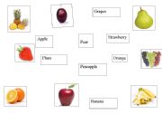 English worksheet: match the fruits