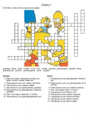 family members crossword puzzle