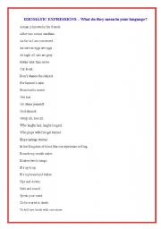 English Worksheet: Idiomatic Expressions