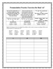 English Worksheet: Pronunciation of final ed 