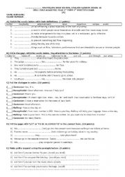 English Worksheet: exam