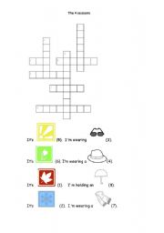 English Worksheet: The 4 seasons crossword