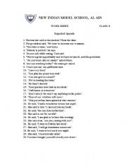 English Worksheet: reported speech