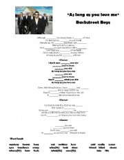 English worksheet: Backstreet Boys - As long as you love me