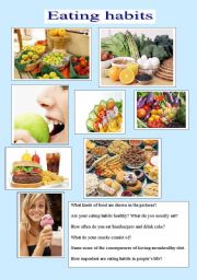 English Worksheet: Eating habits and eating disorders