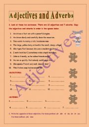 English Worksheet: adjectives adverbs