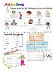 English Worksheet: opposite adjectives