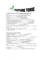 English Worksheet: Future tense