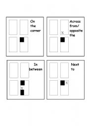 English Worksheet: direction flashcards