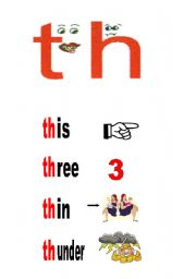 English Worksheet: th sound:  Poster