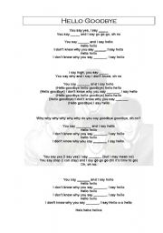 English Worksheet: songs Hello Goodbye 