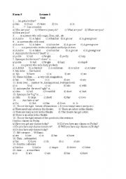 English Worksheet: Tests for 5th Form