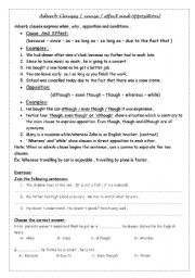 English Worksheet: Adverb Clauses 