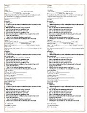 English Worksheet: ONLY GIRL IN THE WORLD