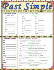 English Worksheet: PAST SIMPLE - EXERCISES, WRITING, SPEAKING