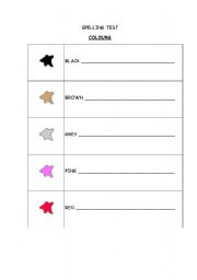 English worksheet: colours spelling tes