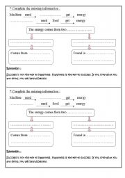 English worksheet: revision