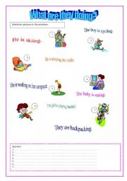 English worksheet: What are they doing?