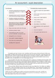 English Worksheet: an accountant - the job description