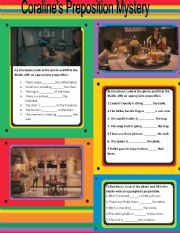 English worksheet: Coralins Preposition Mystery