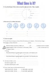 English Worksheet: What time is it?