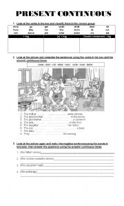 English Worksheet: Present Continuous