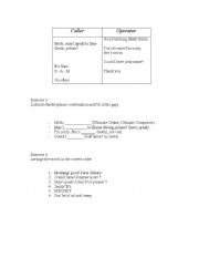 English Worksheet: Telephone Conversation + ABC Worksheet