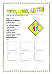 English Worksheet: Road safety - chant